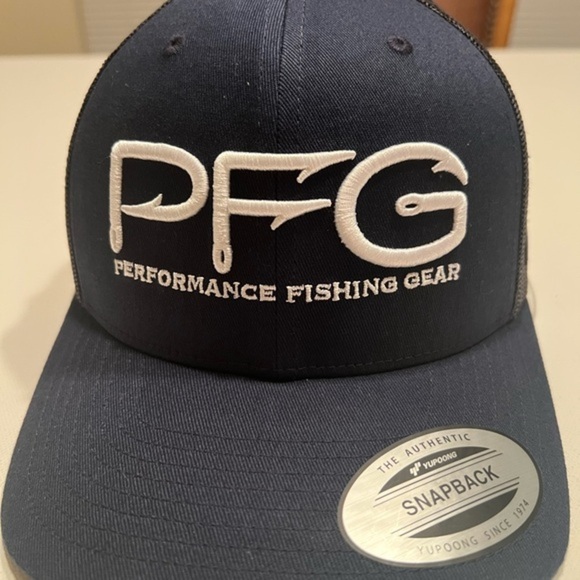 NWT Columbia PFG Snapback Blue/Black Trucker Hat OS (D1) - Picture 1 of 6